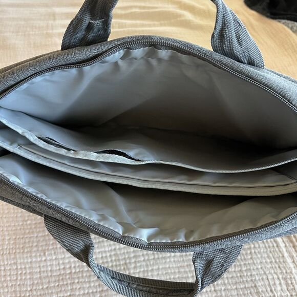 Case Logic Laptop Computer Bag Gray Shoulder Strap Multiple Compartments Zippers - Picture 5 of 12